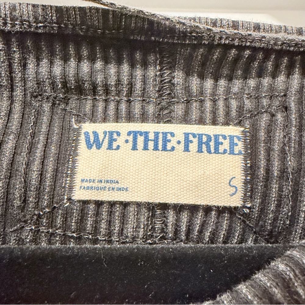 We The Free Charcoal Ribbed Long Sleeve Top - Picture 4 of 6